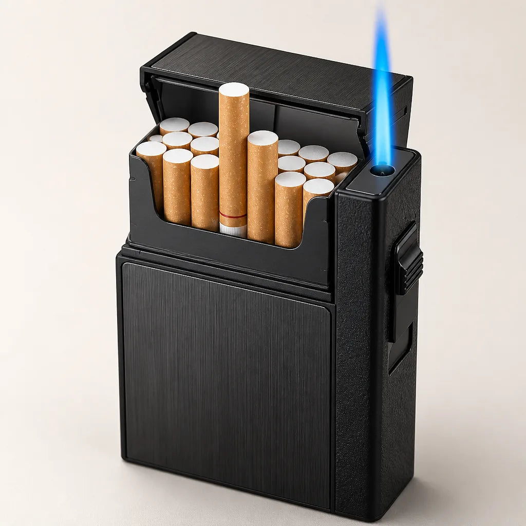Étui à Cigarette Avec Briquet Incorporé